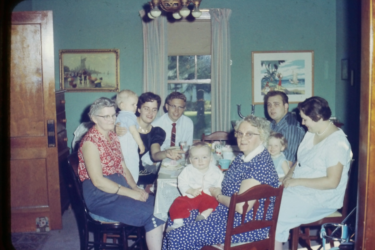 Dad, Mom, Bernie and Dayle at Bernie's B-day Party - 1957